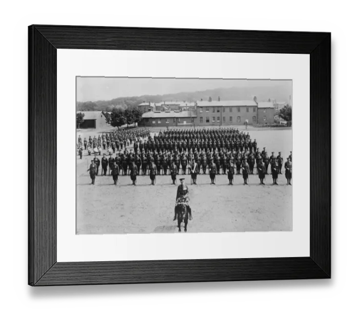 Framed Print : Under orders for China. Lt Colonel T C Mathias, DSO, at the head of the 2nd Framed Print : Under orders for China. Lt Colonel T C Mathias, DSO, at the head of the 2nd