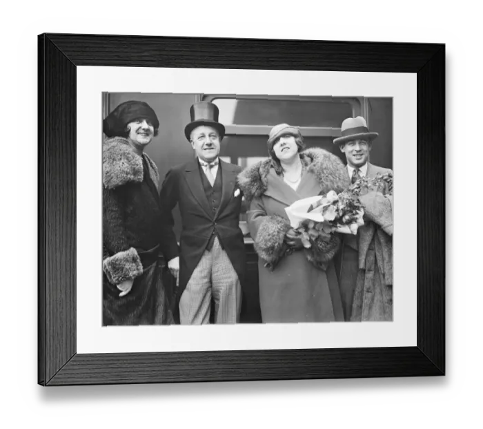 Framed Print : Notable musical visitor to broadcast Mme D Alvarez photographed on her arrival Framed Print : Notable musical visitor to broadcast Mme D Alvarez photographed on her arrival