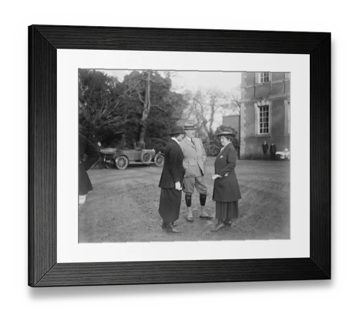 Framed Print : The Princess attend West Norfolk Hunt at Raynham Hall Sir Stanley Birken chatting to lady Birken Framed Print : The Princess attend West Norfolk Hunt at Raynham Hall Sir Stanley Birken chatting to lady Birken