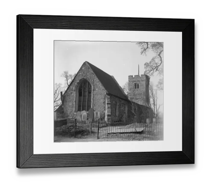 Framed Print : Restoring Chingfords old church of St Peter and Paul. 26 March 1929 Framed Print : Restoring Chingfords old church of St Peter and Paul. 26 March 1929