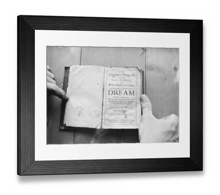 Framed Print : At Sothebys The first edition of Bunyans Pilgrims Progress 23 July 1926 John