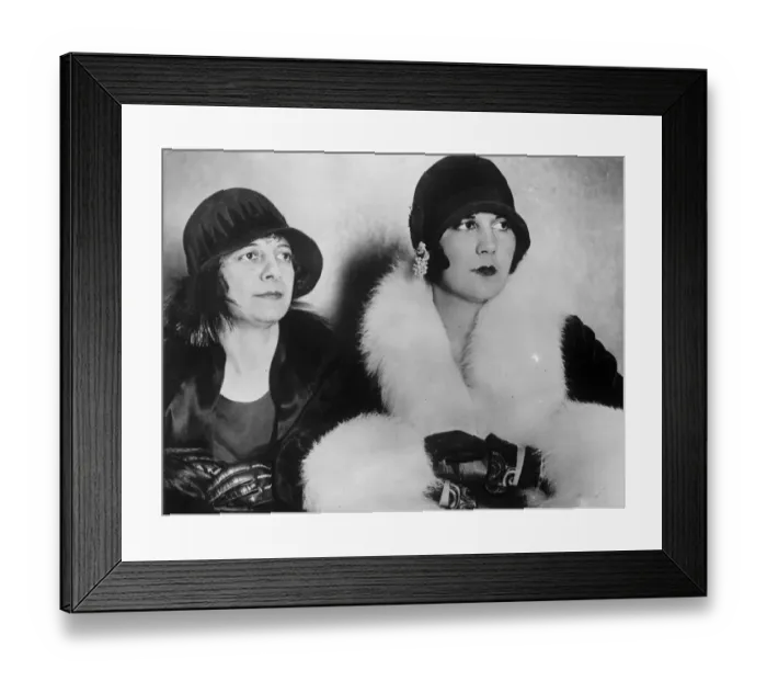Framed Print : Mrs Charlie Chaplin and mother. most recent photograph. 1 February 1927 Framed Print : Mrs Charlie Chaplin and mother. most recent photograph. 1 February 1927