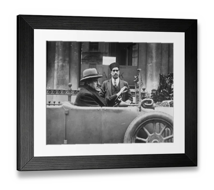 Framed Print : To India from England by motor car Major Forbes Leith in the motor car in which he Framed Print : To India from England by motor car Major Forbes Leith in the motor car in which he