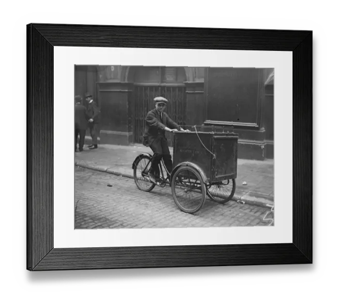 Framed Print : A delivery tricycle 3 August 1925 Framed Print : A delivery tricycle 3 August 1925