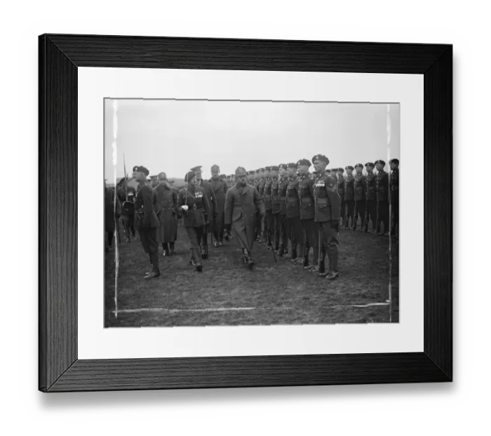 Framed Print : Tank battle at Lulworth. King Amanullah inspecting the Guard of Honour. 20 March Framed Print : Tank battle at Lulworth. King Amanullah inspecting the Guard of Honour. 20 March