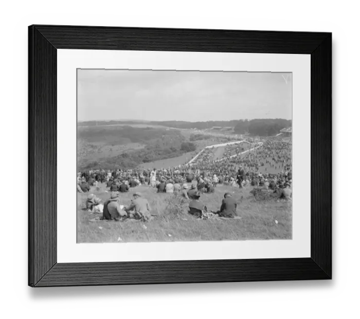 Framed Print : A Goodwood panorama taken from the top of the famous Trundle Hill. 2 August 1923