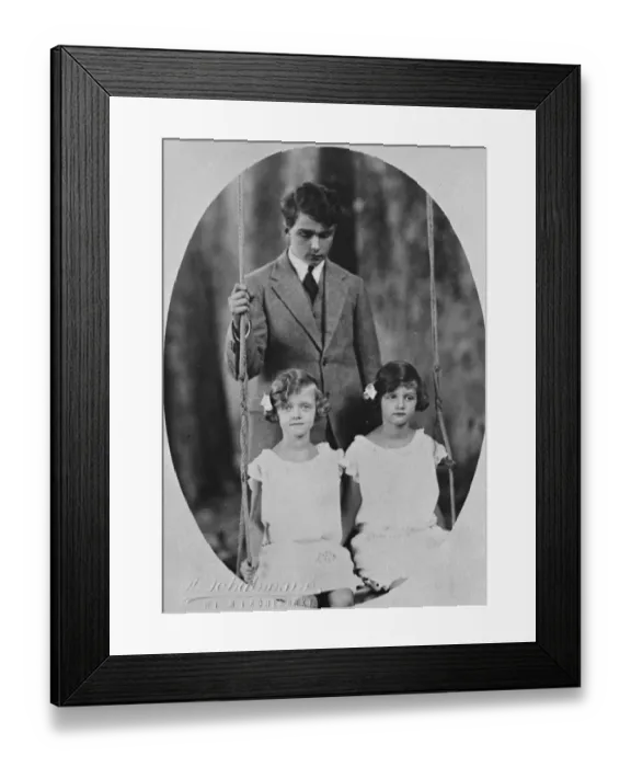 Framed Print : A King without a country. The Archduke Otto of Austria with his sisters the Archduchesses