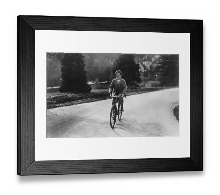Framed Print : A cycling King. King Michael of Romania cycling in the grounds of his Palace at Sinaia Framed Print : A cycling King. King Michael of Romania cycling in the grounds of his Palace at Sinaia