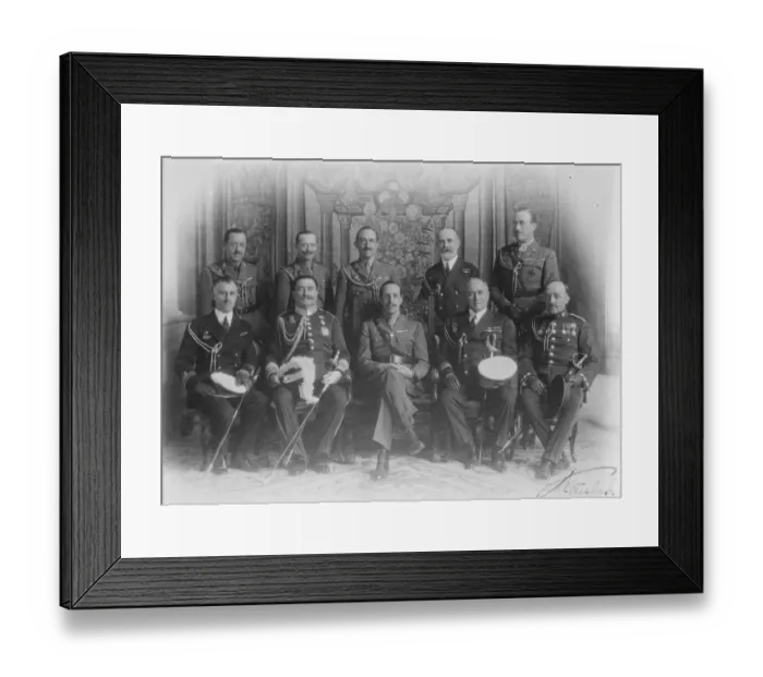 Framed Print : Our next royal visitor. King Alfonso, with all the members of his military staff Framed Print : Our next royal visitor. King Alfonso, with all the members of his military staff