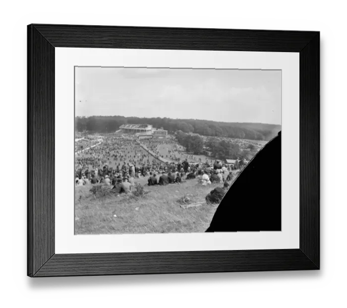 Framed Print : A Goodwood panorama taken from the top of the famous Trundle Hill. 2 August 1923
