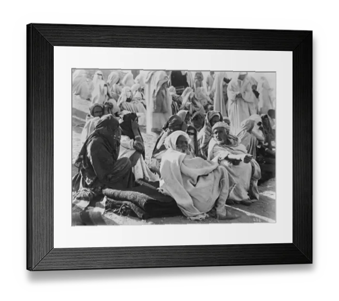 Framed Print : Marrakech ( Morocco City ) Native merchants in the rug market. 16 October 1926 Framed Print : Marrakech ( Morocco City ) Native merchants in the rug market. 16 October 1926