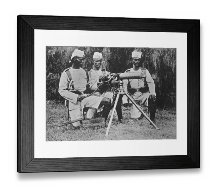 Framed Print : Kenya Colony A maxim gun crew of the Kings Africans Rifles March 1922 Framed Print : Kenya Colony A maxim gun crew of the Kings Africans Rifles March 1922