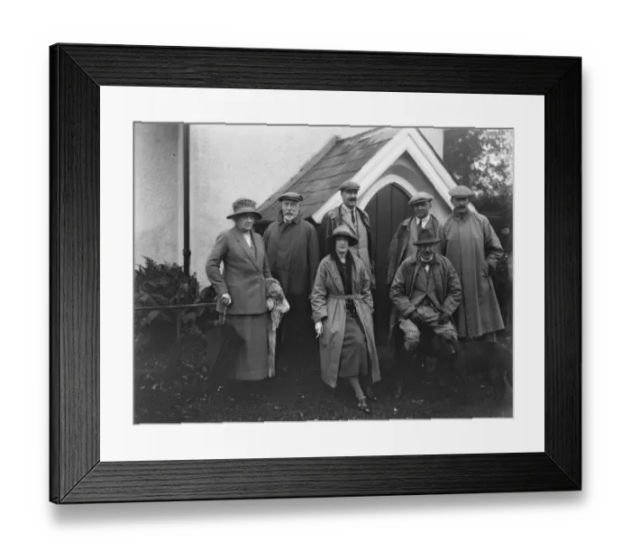 Framed Print : Colonel and Mrs Ashleys shooting party. Colonel and Lady Ashley entertained