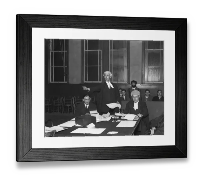 Framed Print : Cambridge undergraduates Mock Trial at Alexandria Hall - Rex versus Harold Framed Print : Cambridge undergraduates Mock Trial at Alexandria Hall - Rex versus Harold