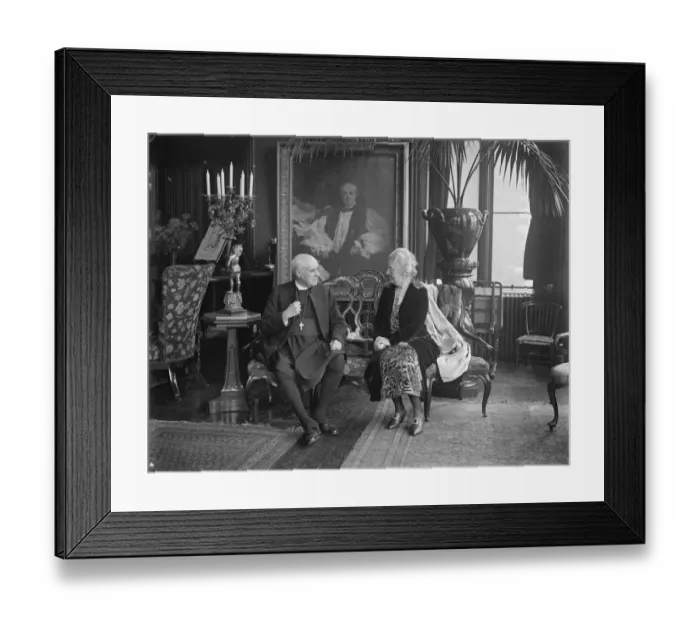Framed Print : The resignation of the Archbishop of Canterbury. Dr and Mrs Randall Davidson photographed Framed Print : The resignation of the Archbishop of Canterbury. Dr and Mrs Randall Davidson photographed