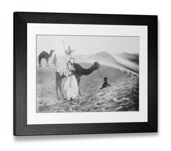 Framed Print : Where they don t have floods. A scene in the Sahara, showing an Arab tribesman