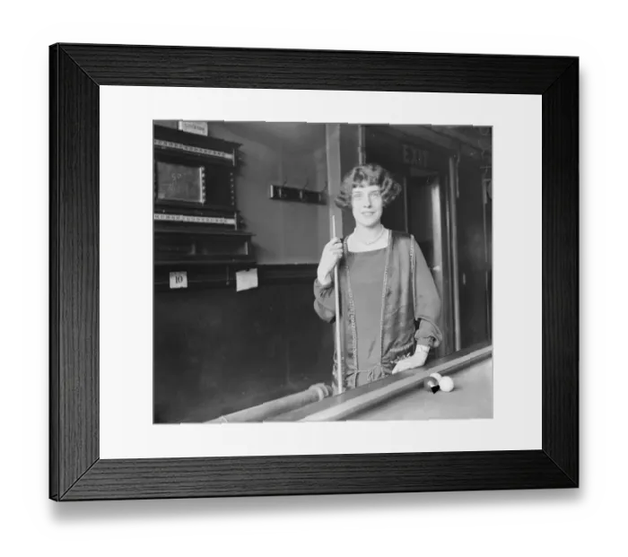 Framed Print : Womans Professional Billiards Championship at the Burroughes Hall, Soho Square Miss Framed Print : Womans Professional Billiards Championship at the Burroughes Hall, Soho Square Miss
