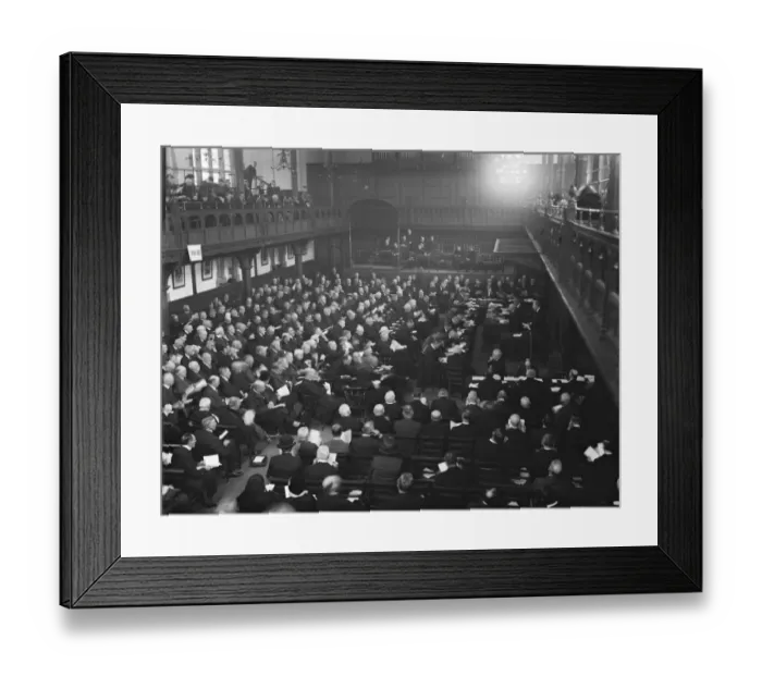 Framed Print : The church assembly. There was an important agenda at the autumn session of Framed Print : The church assembly. There was an important agenda at the autumn session of