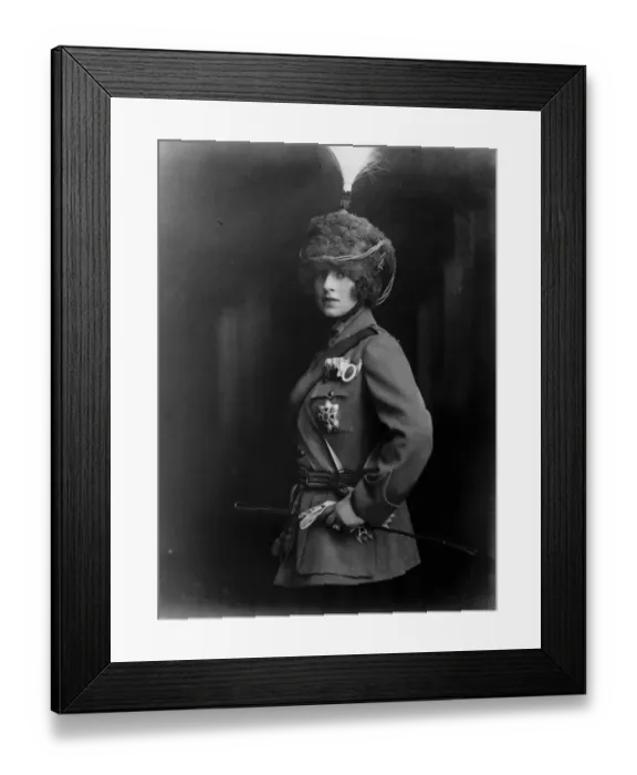 Framed Print : Honorary Colonel of her husbands Regiment. The Crown Princess of Rumania, photographed Framed Print : Honorary Colonel of her husbands Regiment. The Crown Princess of Rumania, photographed