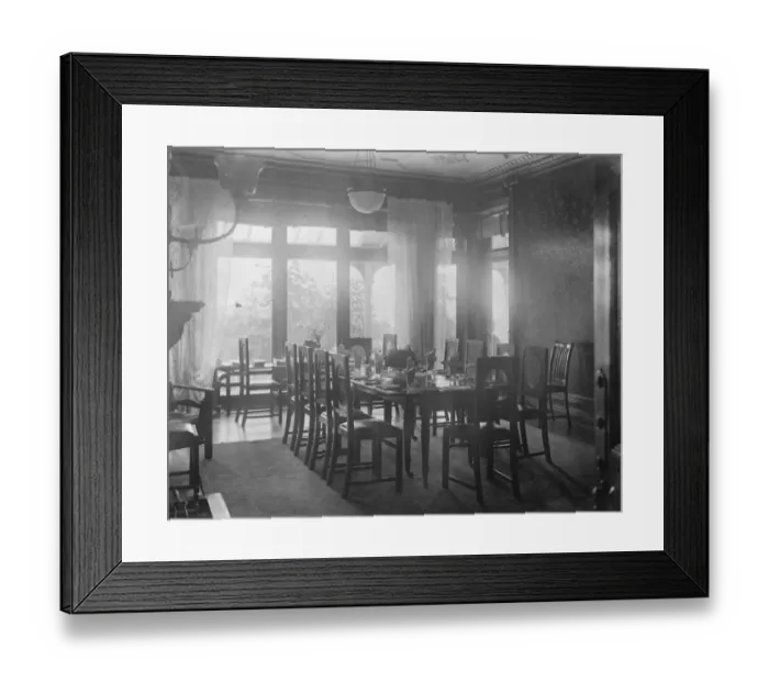 Framed Print : Dining room in Oakhill. 1928