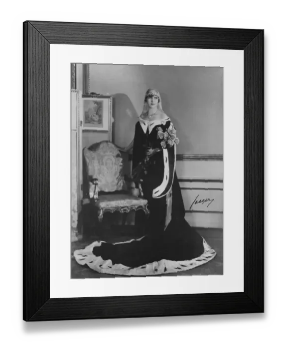 Framed Print : Princess Ingrid of Sweden photographed in her first court dress. 17 January 1928 Framed Print : Princess Ingrid of Sweden photographed in her first court dress. 17 January 1928