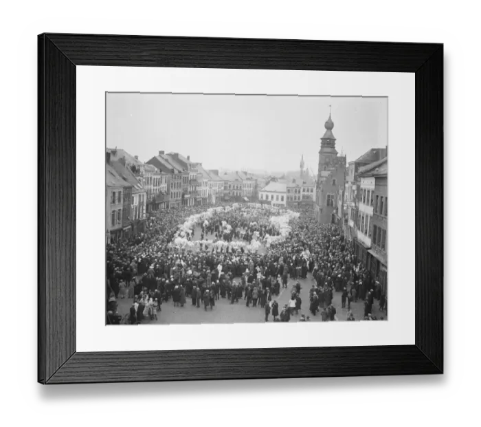 Framed Print : Shrove Tuesday carnival at Binch in Binch The finale in the Grand Place 25 February Framed Print : Shrove Tuesday carnival at Binch in Binch The finale in the Grand Place 25 February