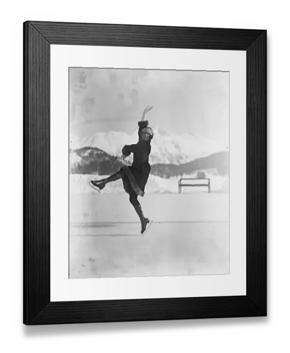 Framed Print : Miss Ehtel Muckett. The Worlds Champion lady skater at St Moritz. 23 January 1923 Framed Print : Miss Ehtel Muckett. The Worlds Champion lady skater at St Moritz. 23 January 1923