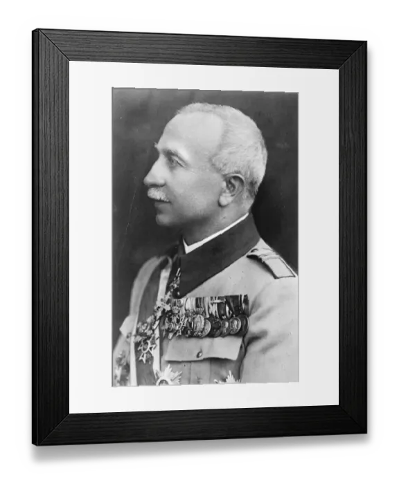 Framed Print : To accompany the King and Queen of Rumania to England. Gen Mardarescu, Minister of War Framed Print : To accompany the King and Queen of Rumania to England. Gen Mardarescu, Minister of War