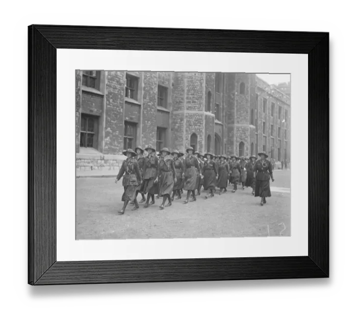 Framed Print : Danish girl guides at the Tower of London Danish girl guides arriving at the Tower 19