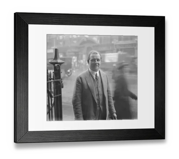 Framed Print : Captain Hitchene, Lifeboat tour round the world. 26 February 1925 Framed Print : Captain Hitchene, Lifeboat tour round the world. 26 February 1925