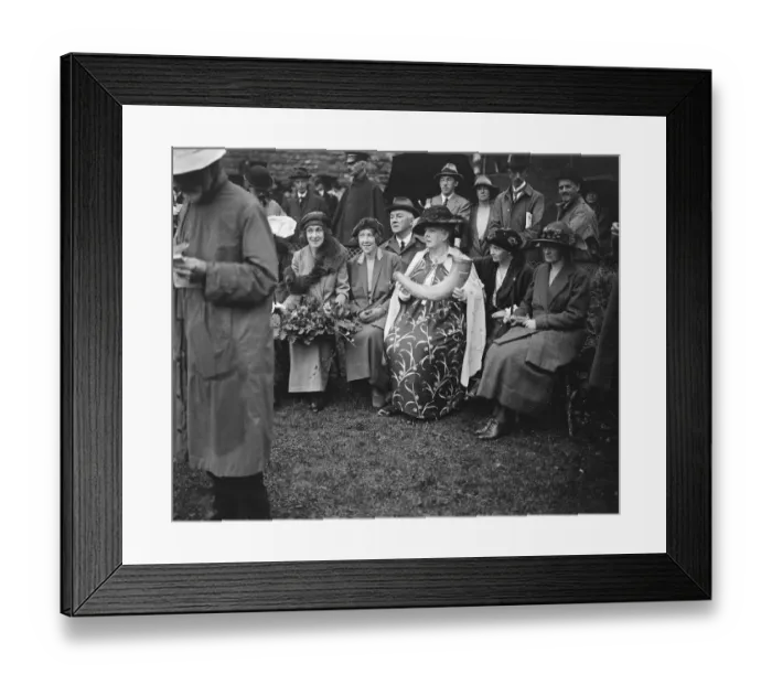 Framed Print : Welsh National Eisteddfod at Carnarvon The Mayoress of Carnarvon ( seated left ) holding flowers Framed Print : Welsh National Eisteddfod at Carnarvon The Mayoress of Carnarvon ( seated left ) holding flowers