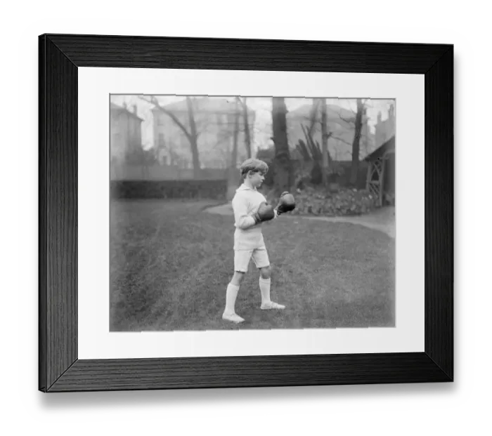 Framed Print : Another boxing Marquess. The young Marquess Townshend is anxious to become a boxer Framed Print : Another boxing Marquess. The young Marquess Townshend is anxious to become a boxer