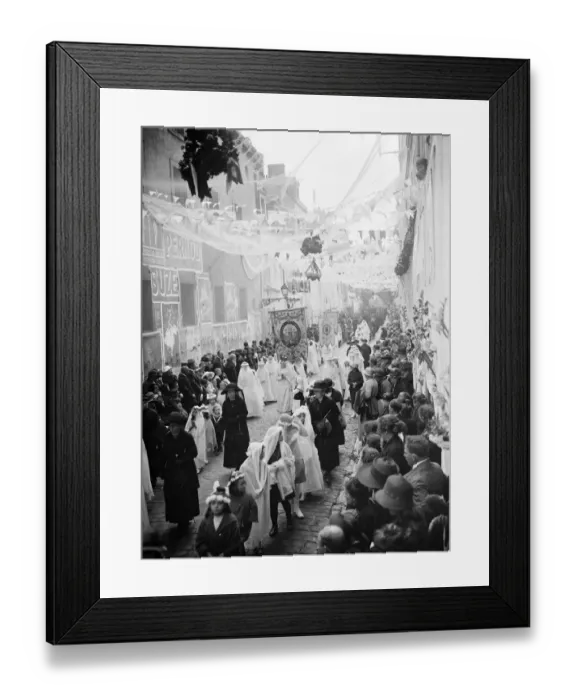 Framed Print : The procession of Our Lady at Boulogne, France. The procession passing through Framed Print : The procession of Our Lady at Boulogne, France. The procession passing through