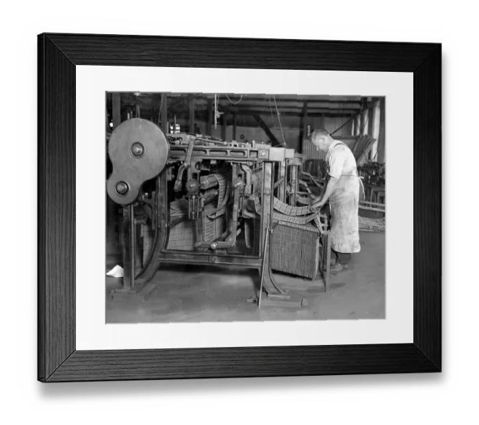 Framed Print : Lace making at messrs William Bridgett and Sons Ltd, Lenton, Nottingham. Fixing Framed Print : Lace making at messrs William Bridgett and Sons Ltd, Lenton, Nottingham. Fixing