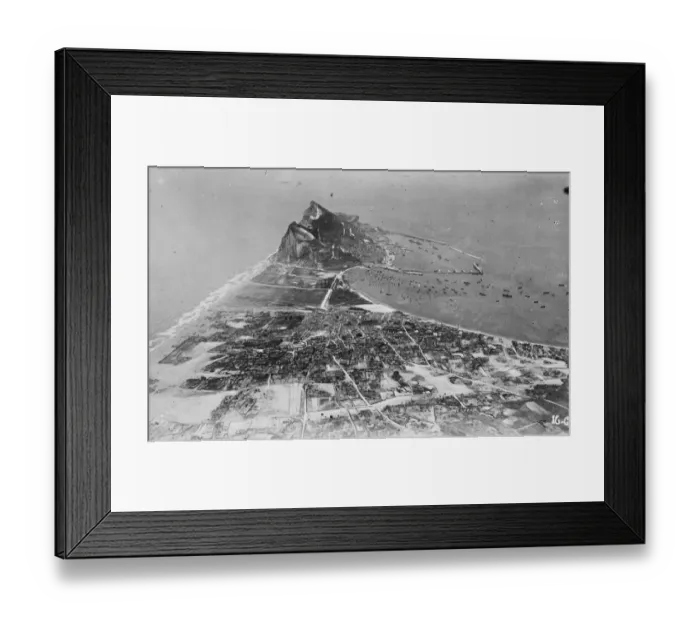 Framed Print : The Rock ( Gibralter ) viewed from an aeroplane 24 July 1925 Framed Print : The Rock ( Gibralter ) viewed from an aeroplane 24 July 1925