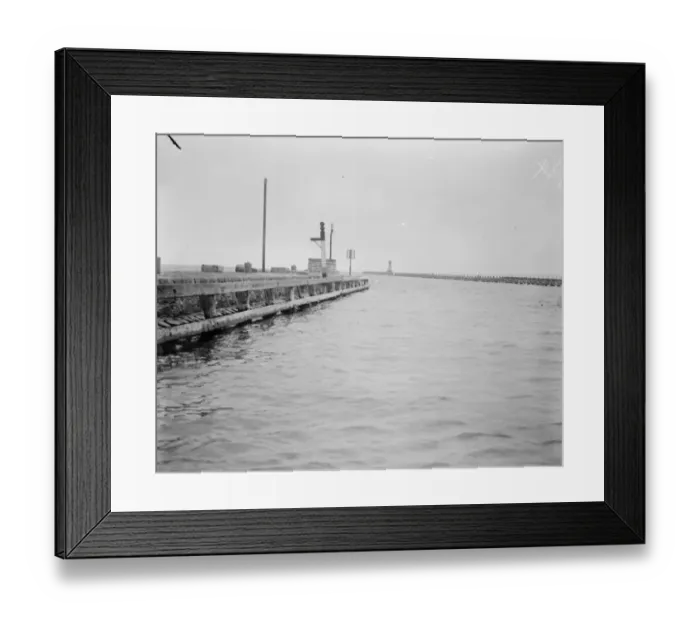 Framed Print : Dantzig, Poland Entrance to the harbour 24 October 1921