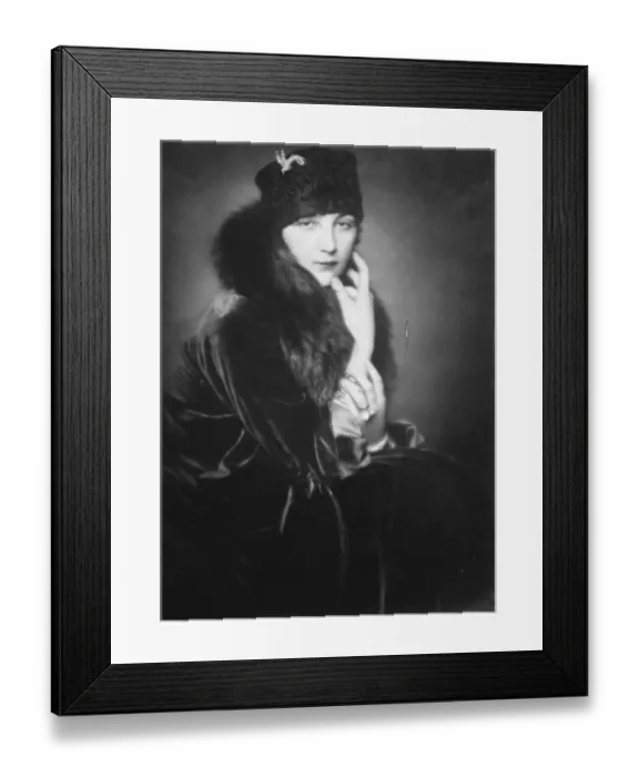 Framed Print : Worlds luckiest womans latest luck. Mme Olga Poufkin, the well known Russo