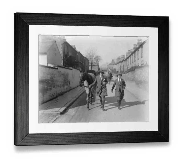 Framed Print : A Lady riding instructor. Miss Vaughan, a well known Newmarket riding instructor Framed Print : A Lady riding instructor. Miss Vaughan, a well known Newmarket riding instructor