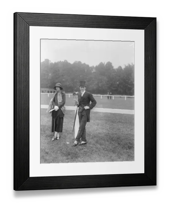 Framed Print : Society at Epsom Races. Sir Richard and Lady Brooke. 5 June 1924