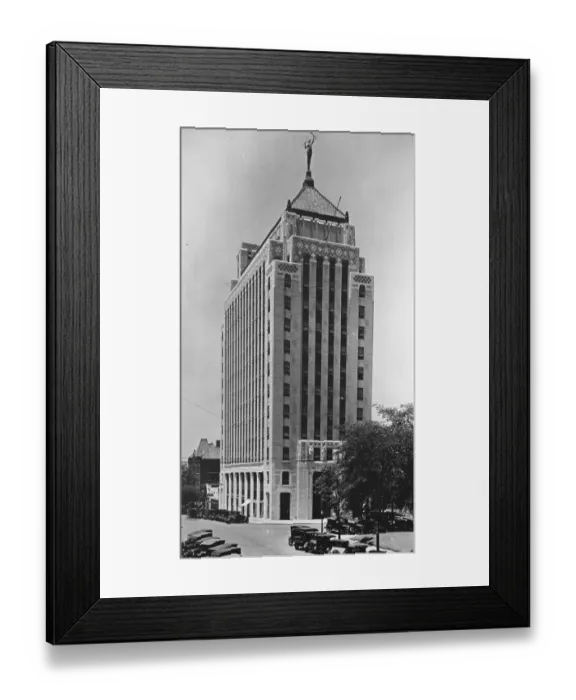 Framed Print : Something new in Skyscrapers. The handsome Alabama Power Company building which Framed Print : Something new in Skyscrapers. The handsome Alabama Power Company building which