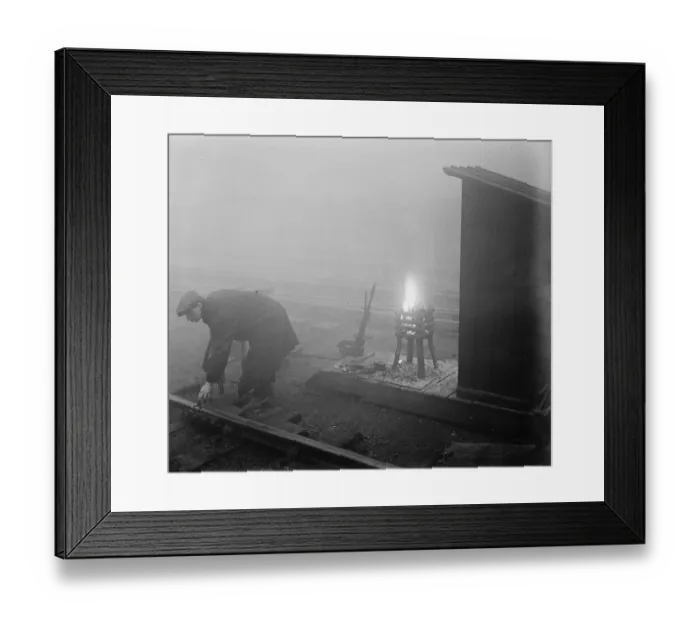Framed Print : The Guardian Angel Controlling traffic in the heart of the fogbound London on