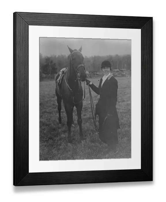 Framed Print : The only woman Master of the Hounds in the United States. Mrs Tucker Burr