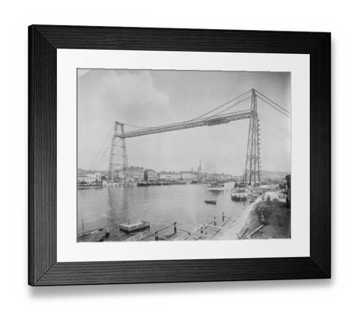 Framed Print : Rouens most useful bridge. An interesting picture of the great Transbordeur