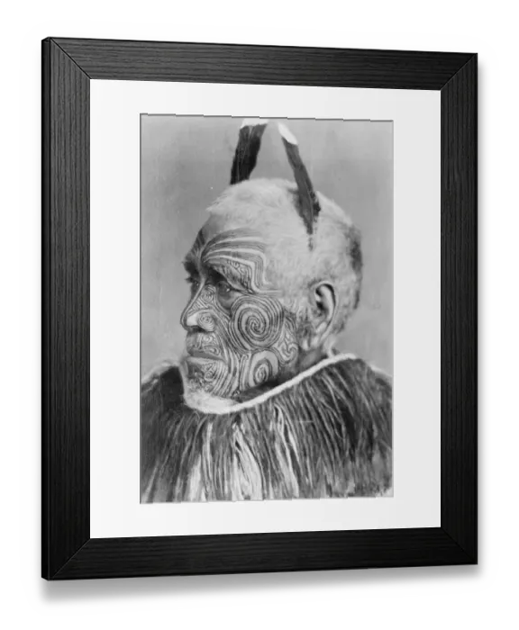 Framed Print : A living oil painting. A remarkable study from New Zealand. To meet a Maori so Framed Print : A living oil painting. A remarkable study from New Zealand. To meet a Maori so