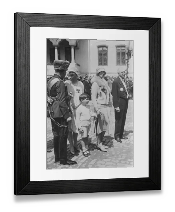 Framed Print : A picture taken last week showing Prince Michael ( now King Michael I ) holding his mothers hand Framed Print : A picture taken last week showing Prince Michael ( now King Michael I ) holding his mothers hand