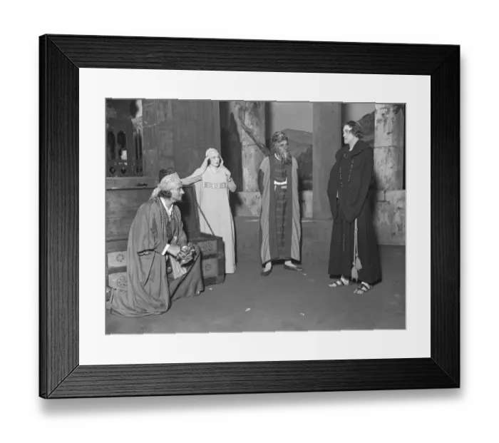 Framed Print : Rehearsal of The Wandering Jew at Drury Lane, London. Left to right Matteo Bottadio