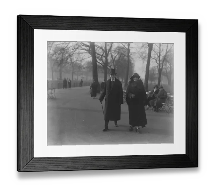 Framed Print : Society in the park Sir George and Lady Lewis taking a stroll in the Row London Framed Print : Society in the park Sir George and Lady Lewis taking a stroll in the Row London