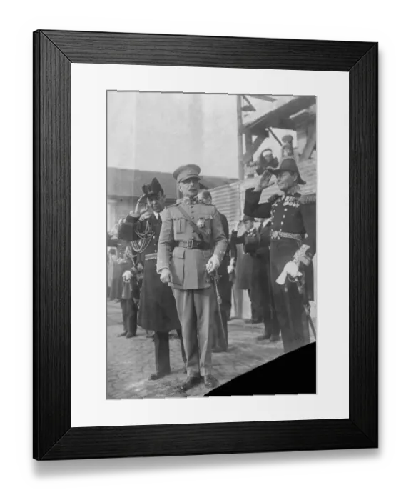 Framed Print : British squadron at Lisbon, under command of Rear Admiral Larken. General Carmona