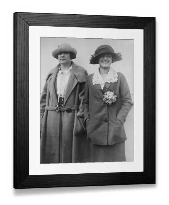 Framed Print : US girl swimming champion. Miss Helen Wainwright ( left ) and Aileen Riggin. 1924 Framed Print : US girl swimming champion. Miss Helen Wainwright ( left ) and Aileen Riggin. 1924