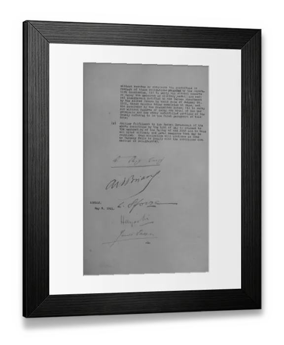 Framed Print : Payment ultimatum to Germany 5 May 1921